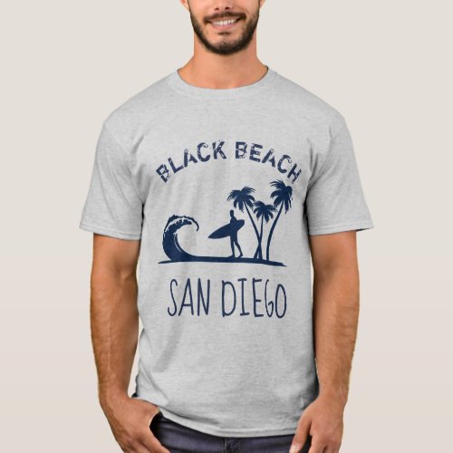 BLACK BEACH San Diego California surfing T_Shirt