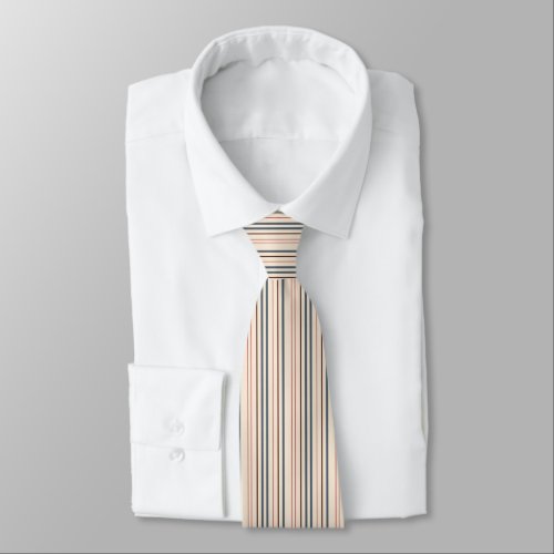 Black Bean and Coral Stripes Neck Tie