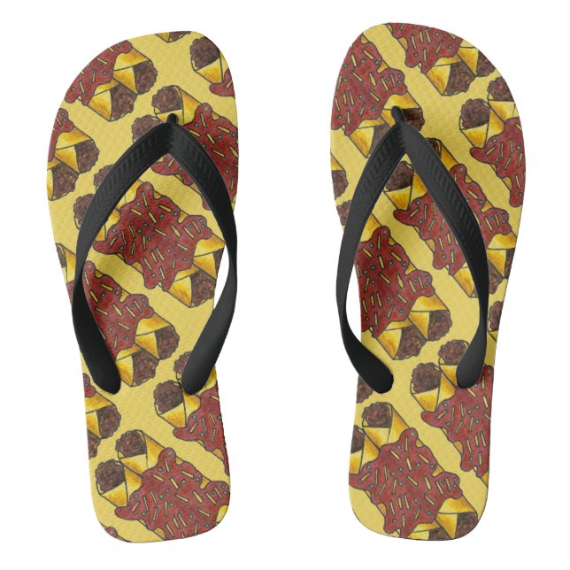 Black Bean Enchilada Mexican Food Spicy Enchiladas Flip Flops (Footbed)