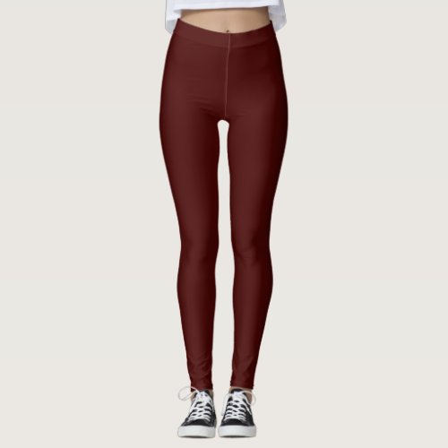 Black Bean Solid Plain Color   Leggings