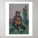 Black Bear Ace Of Pentacles Tarot Poster at Zazzle