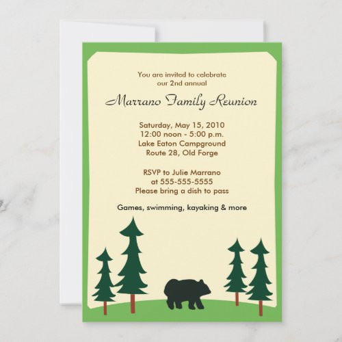 BLACK BEAR Adirondack Lodge 5x7 Party Invitation
