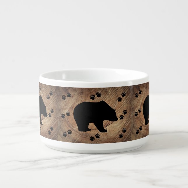 Black Bear And Bear Paws Bowl (Center)