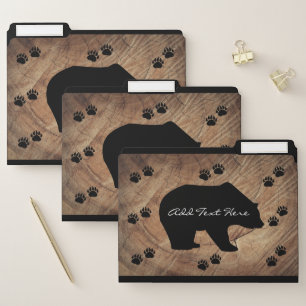 Black Bear And Bear Paws File Folder