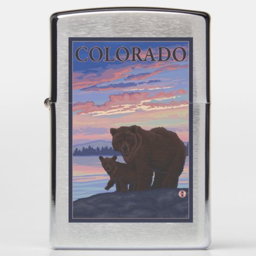 Black Bear and CubColorado Zippo Lighter