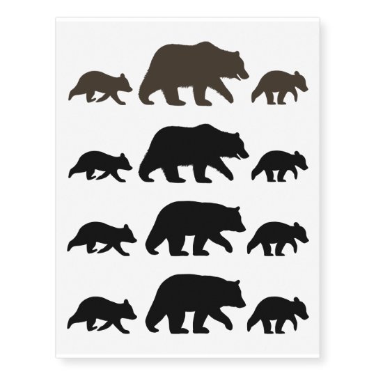 black bear and grizzly bear silhouettes temporary tattoos black bear and grizzly bear silhouettes temporary tattoos