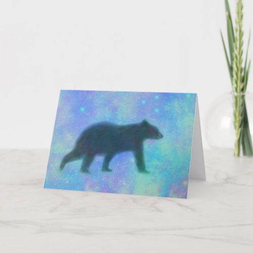 Black Bear And Stars Birthday Card