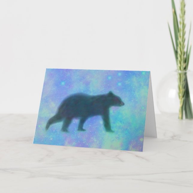 Black Bear And Stars Birthday Card (Front)