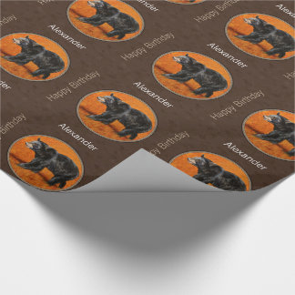 Black Bear Autumn Earth Brown Wrapping Paper
