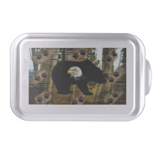 Black Bear Bald Eagle Bear Paw Prints Wilderness Cake Pan