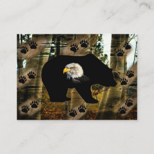 Black Bear Bald Eagle Bear Paw Prints Wilderness S Business Card
