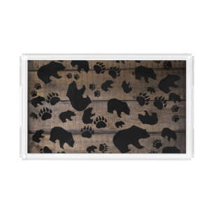 Black Bear Black Bear Paws Acrylic Tray