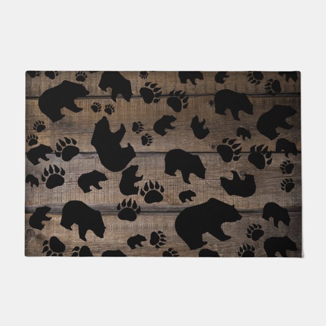 Black Bear Black Bear Paws Doormat (Front)