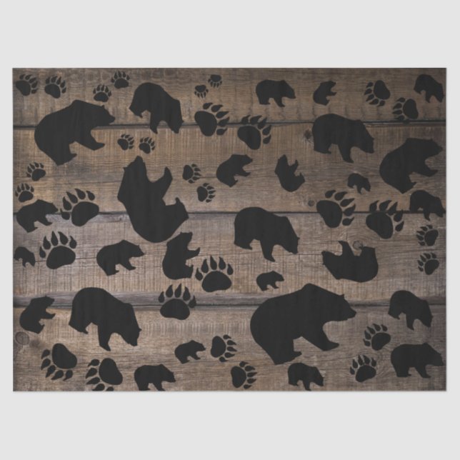Black Bear Black Bear Paws Tissue Paper (Front)