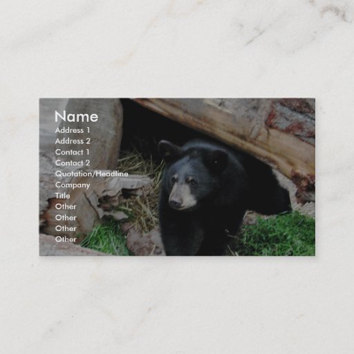 Customizable Black Bear Business Card Template