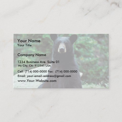Customizable Black bear business cards
