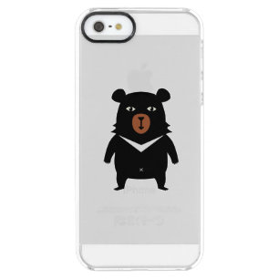 Black bear cartoon clear iPhone SE/5/5s case