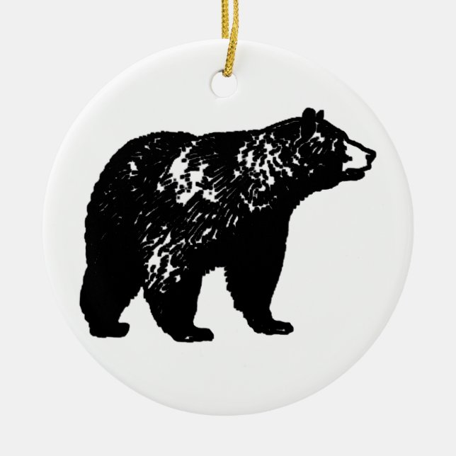 Black Bear Ceramic Ornament (Front)
