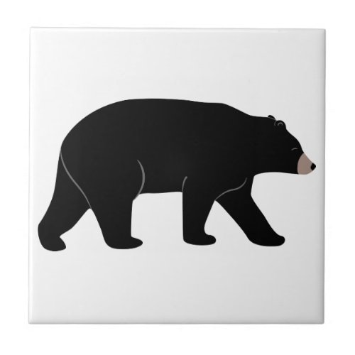 Black Bear Ceramic Tile