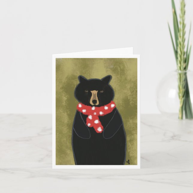Black Bear Christmas Card (Front)