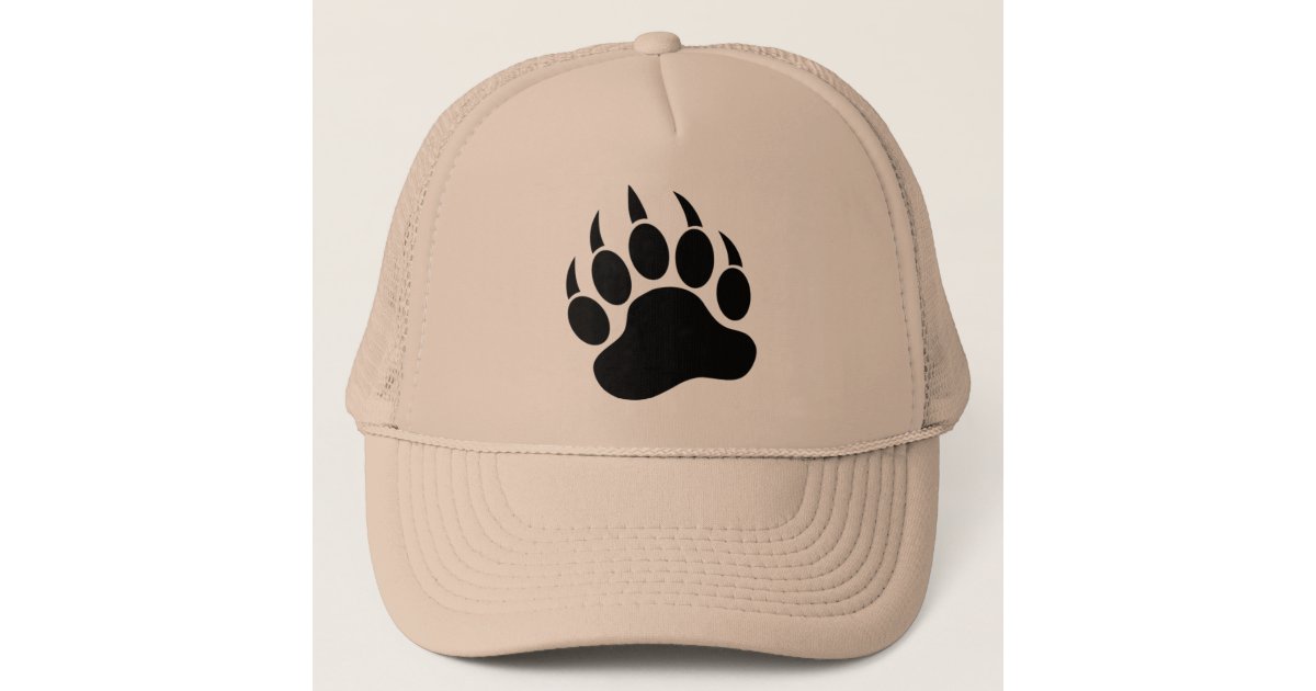 Black bear claw print fron and back Hat Trucker Hat Zazzle