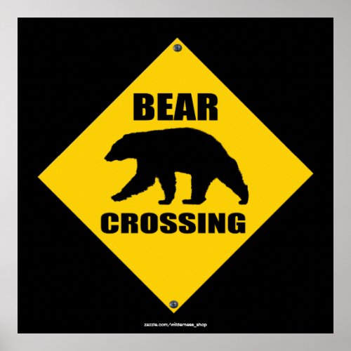 Black Bear CROSSING XING Art poster