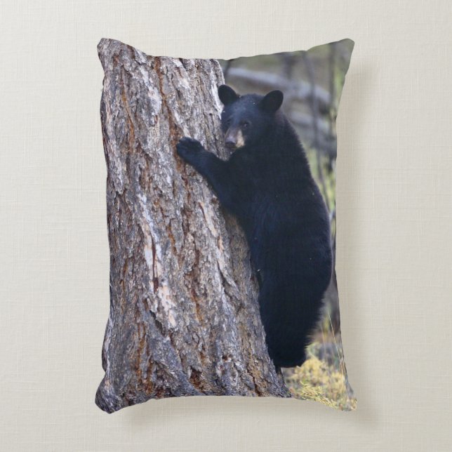 black bear cub decorative pillow (Front(Vertical))