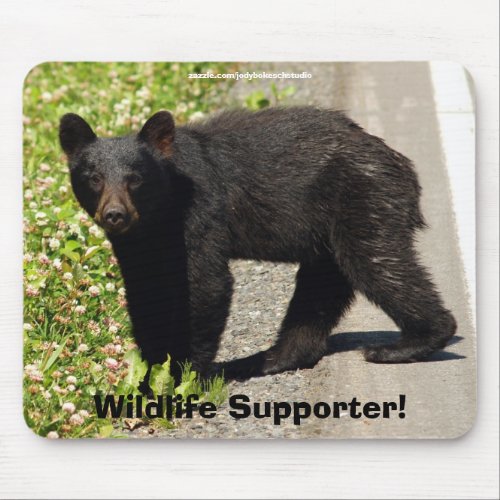 Black Bear Cub Wildlife Supporter Mousepad