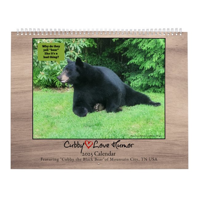 Black Bear - Cubby Love Humor 2025 Calendar (Cover)