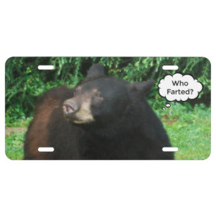 Black Bear - "Cubby Who Farted?" License Plate