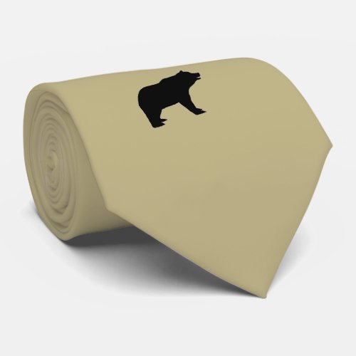 Black Bear Emblem on Amber Gray Tie