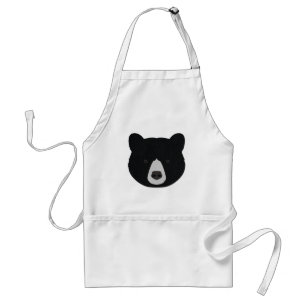 Black Bear Face Adult Apron