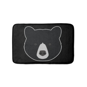 Black Bear Face Bathroom Mat