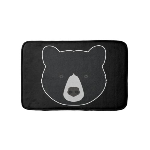 Black Bear Face Bathroom Mat