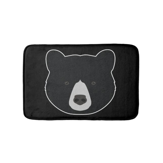 Black Bear Face Bathroom Mat (Front)