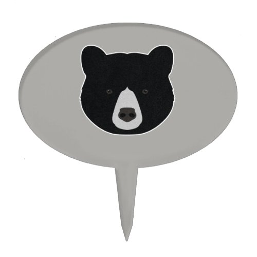 Black Bear Face Cake Topper