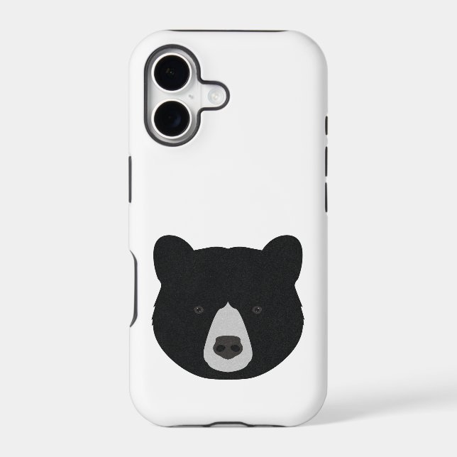Black Bear Face Iphone Case (Back)