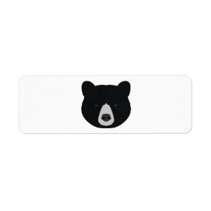 Black Bear Face Label