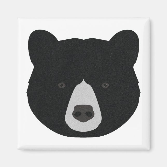 Black Bear Face Magnet (Front)