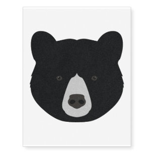 Black Bear Face Temporary Tattoos