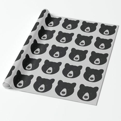Black Bear Face Wrapping Paper