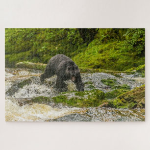 Black Bear Fishing   Qua Creek British Columbia Jigsaw Puzzle