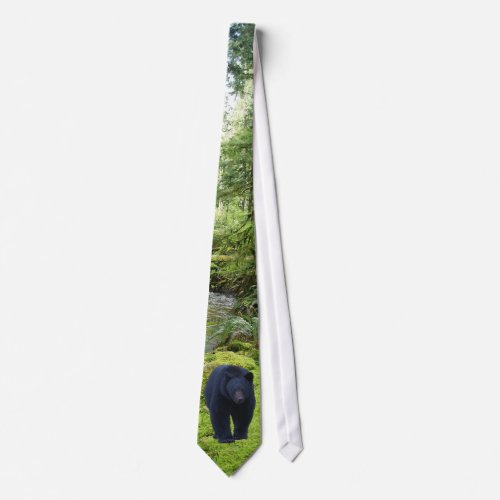 Black Bear  Forest Wildlife Earth Day Necktie