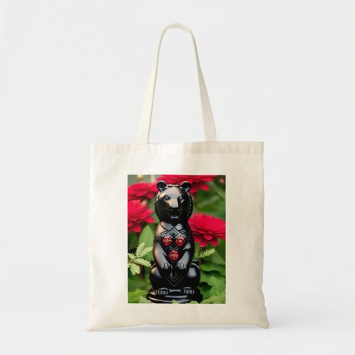 Black bear game player tote bag