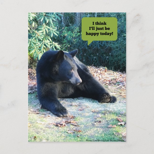 Black Bear - "I think I'll just be happy today! Postcard (Front)