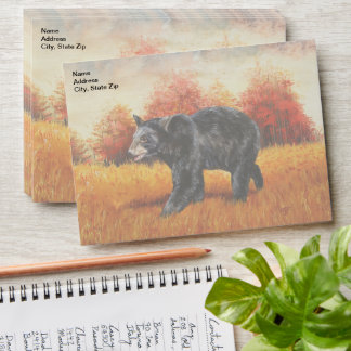 Black Bear in Autumn Forest Envelope