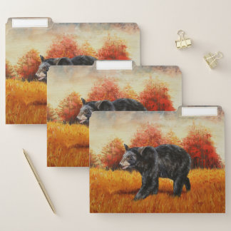 Black Bear in Autumn Forest File Folder