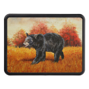 Black Bear in Autumn Forest Hitch Cover