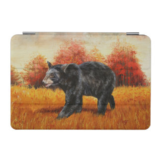 Black Bear in Autumn Forest iPad Mini Cover