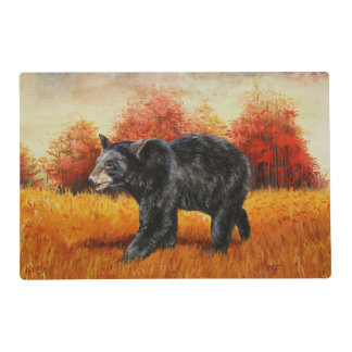 Black Bear in Autumn Forest Placemat